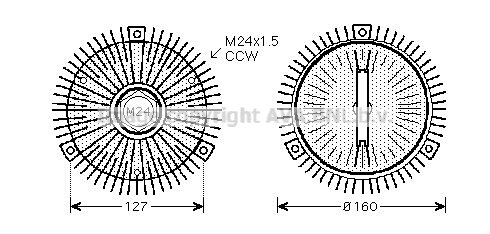 Fan clutch A6 / A8 8 cyl. 06/94-07/04