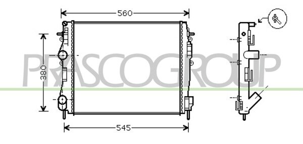 Radiator Kangoo 1.6 i / 1.9 DCi 07/01