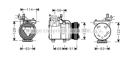 Compr. Elantra IV / Matrix* 1.6i ?02-