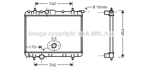 Radiator 206 2.0 i -16V. 09/01-