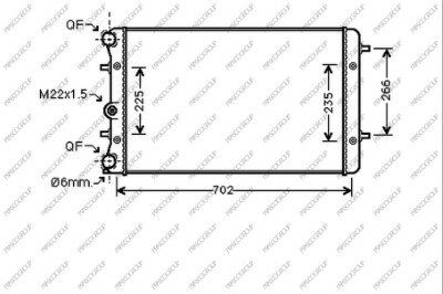 Radiator VW Beetle M/A 01/98-