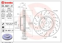 2 Stück BREMBO Bremsscheibe MERCEDES BENZ C / E KLASSE W204 S204 C204 W212 C207 S212