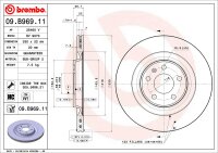 2 Stück BREMBO Bremsscheibe HINTEN VW TOUAREG CR7 +...