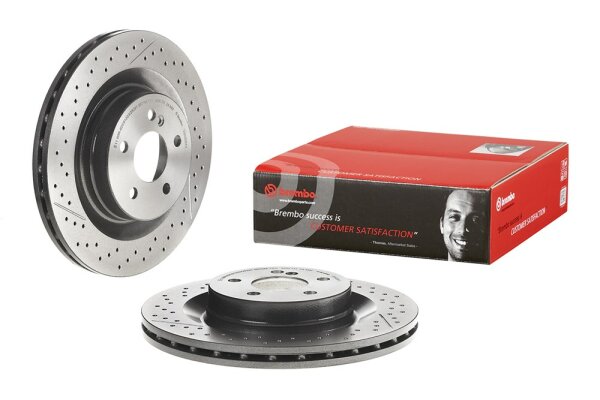 2 Stück BREMBO Bremsscheibe HINTEN MERCEDES-BENZ C-KLASSE W204 C204 S204 C 63 AMG