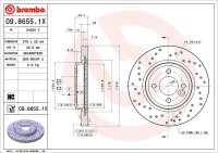 2 Stück BREMBO gelochte Bremsscheibe VORNE MINI R50,...