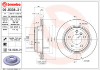 BREMBO Bremsscheibe 09.B338.21 BMW 1er E81 E87 3er E90...