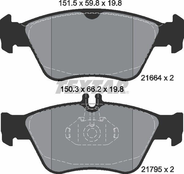 TEXTAR Bremsbeläge VORNE Mercedes Benz C-Klasse W202, E W210 S202 C208 R170 CLK