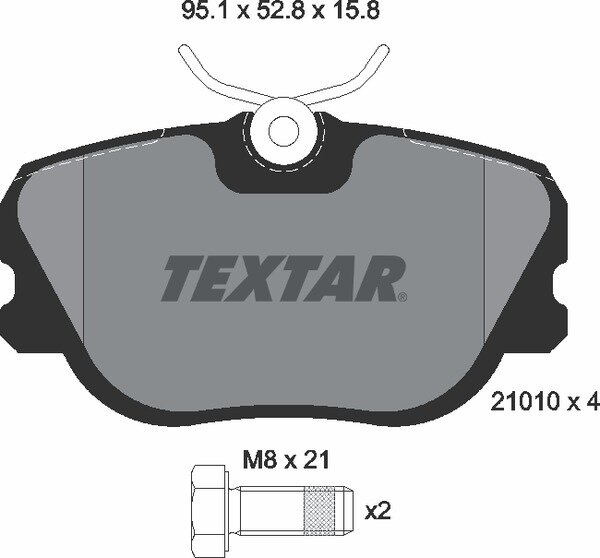 TEXTAR 2101002 Bremsbeläge VORNE VOLVO 440 K (445) , 460 L (464) , 480 E (482)