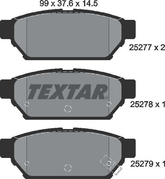 TEXTAR 2527701 Bremsbeläge Bremsbelagsatz Mitsubishi Colt Carisma HINTEN