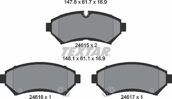 TEXTAR 2461501 Bremsbeläge Bremsklötze VORNE CADILLAC SEVILLE 4,6 + 4.6 SLS V8