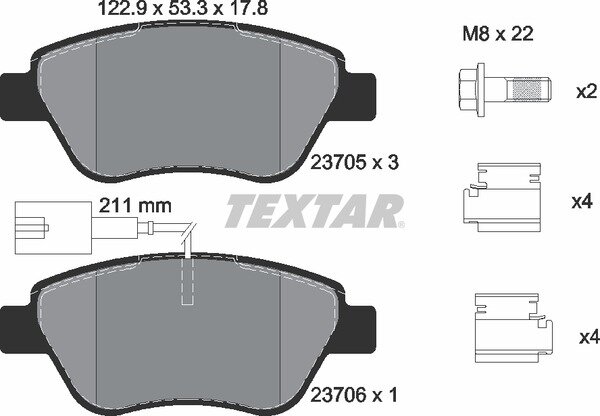 Textar epad Bremsbeläge Fiat BravoII Doblo Punto Panda Lancia Musa VORNE 2370581