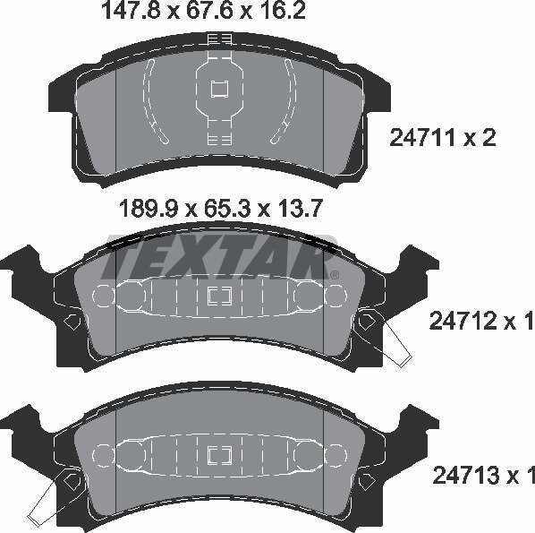 TEXTAR Bremsbeläge VORNE BUICK SKYLARK CHEVROLET Beretta Cavalier CORSICA Pontia