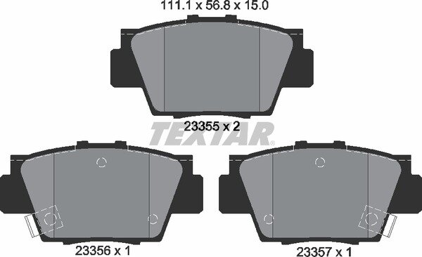 TEXTAR 2335501 Bremsbeläge Honda NSX Cabriolet und Coupe + ACURA HINTEN