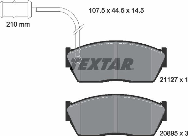 TEXTAR 2112701 Bremsbeläge Bremsklötze VORNE ROVER 200 Stufenheck (XH)