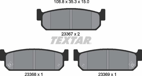 TEXTAR 2336701 Bremsbeläge HINTEN  für INFINITI J30 3.0 Q45 I 1 Q45 II 2 FY33