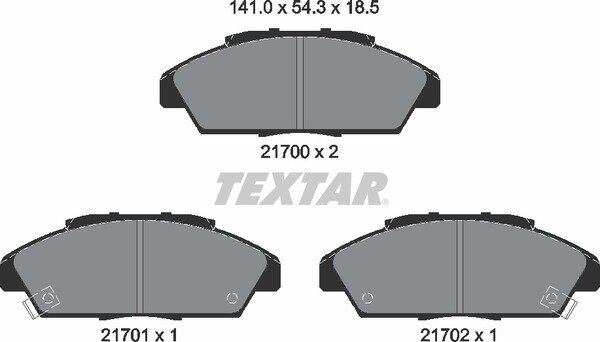 TEXTAR 2170001 Bremsbeläge VORNE für HONDA ACCORD IV 4 (CB) , ACCORD V 5 CE, CF