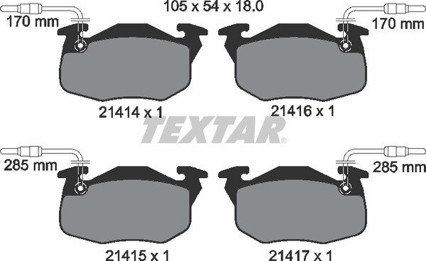 TEXTAR 2141401 Bremsbeläge CITROEN AX (ZA-_)  C15 ZX (N2) PEUGEOT 306  VORNE