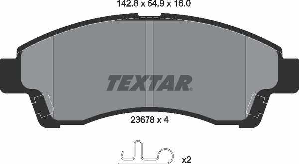 TEXTAR 2367801 Bremsbeläge Bremsbelagsatz MAZDA B-SERIE (UF) 2.5 D 4WD vorne