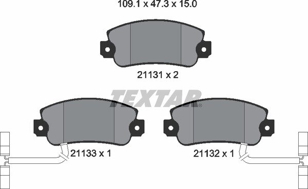 TEXTAR Bremsbelagsatz  inkl. Warnkontakt für ALFA ROMEO 33 (905_) VORNE  2113103