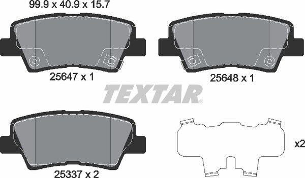 TEXTAR 2564701 Bremsbeläge HYUNDAI GRANDEUR KIA OPTIMA SSANGYONG TIVOLI XLV HINT