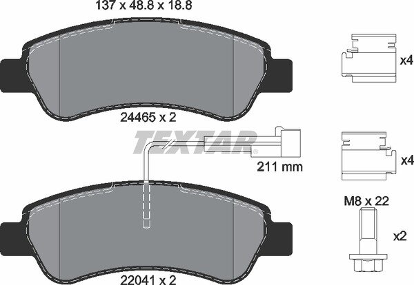 TEXTAR Bremsbeläge + Wako CITROEN JUMPER + FIAT DUCATO + PEUGEOT BOXER HINTEN