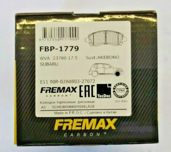 FREMAX FBP1779 Bremsbeläge für SUBARU IMPREZA  + LEGACY II 2 + III 3 VORNE