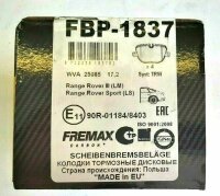 FREMAX FBP1837 Bremsbeläge RANGE ROVER III (L322),...