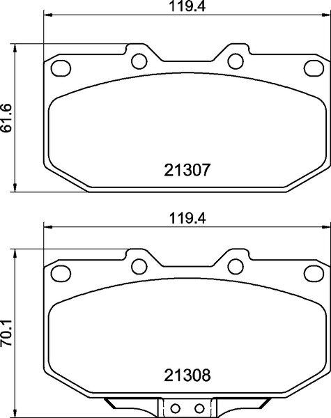 MINTEX Racing MDB1416 Bremsbeläge für NISSAN 300 ZX (Z32) + SUBARU IMPREZA VORNE