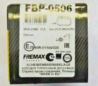 FREMAX FBP0506 Bremsbeläge CITROEN C15 , VISA +...