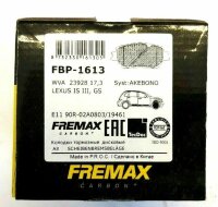 FREMAX FBP1613 Bremsbeläge TOYOTA CAMRY Stufenheck...