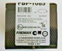 FREMAX FBP1085 Bremsbeläge CITROEN XANTIA + XM (Y4)...