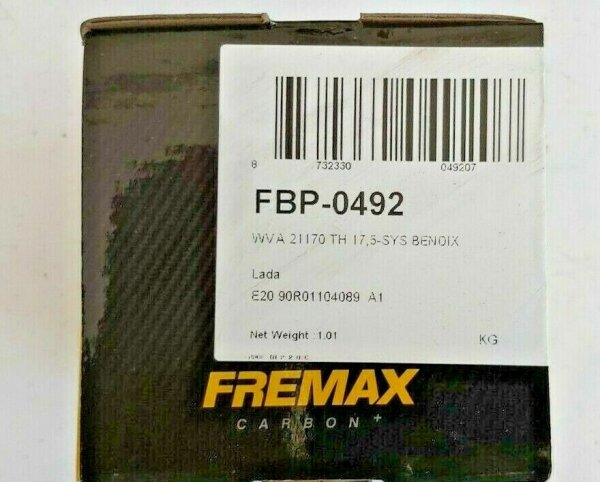 FREMAX FBP0492 Bremsbeläge LADA 110 111 112 PRIORA SAMARA + SAMARA FORMA VORNE