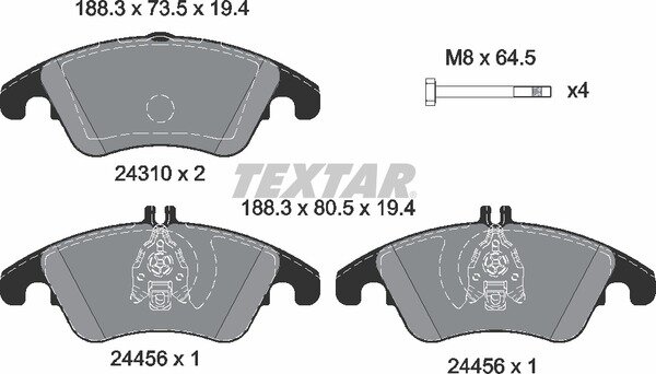 TEXTAR Bremsbeläge VORNE MERCEDES E W212 S212 + C W204 C204, CLS C218 X218 R172