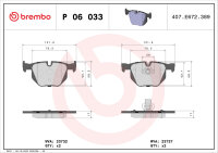 BREMBO Bremsbeläge HINTEN BMW 5er (E60) 5 Touring E61 + 6er (E63) Cabriolet E64