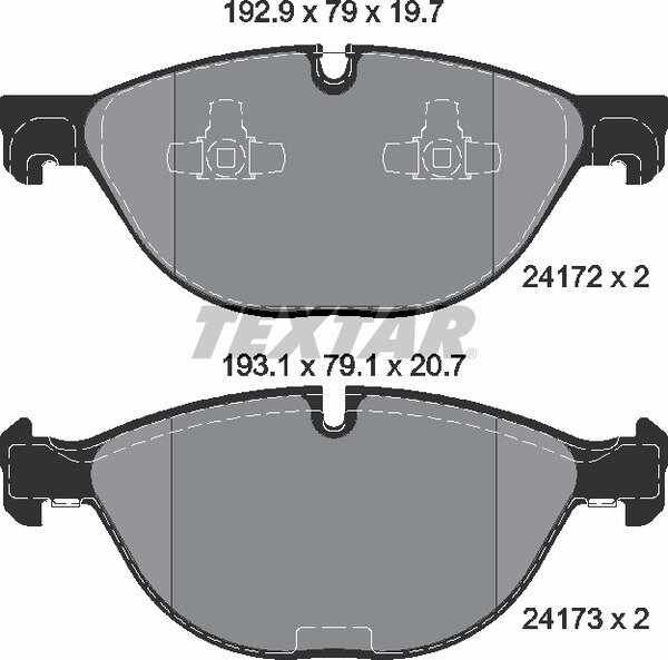 TEXTAR 2417201 Bremsbeläge BMW X5 (E70), (F15, F85) + X6 (E71, E72)  VORNE