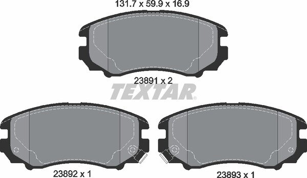 TEXTAR Bremsbeläge VORNE HYUNDAI Coupe ELANTRA ix20 SONATA TUCSAN KIA SPORTAGE