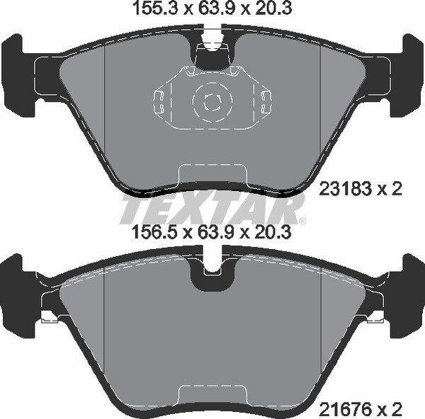 TEXTAR Bremsbeläge VORNE BMW 3er E46 + X3 (E83) + Z4 Coupe (E86) Roadster (E85)