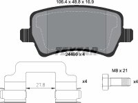 TEXTAR Bremsbeläge HINTEN VOLVO S60 S80 V60 V70 XC60...