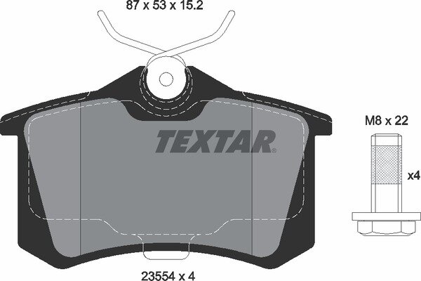 TEXTAR Bremsbeläge HINTEN AUDI A4 A6 VW GOLF 2 3 4 PASSAT POLO CORRADO VENTO