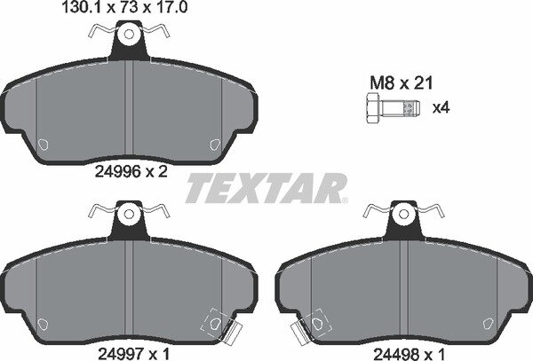 TEXTAR 2499601 Bremsbeläge ROVER 800 (XS) , 800 Coupe, 800 Schrägheck (XS) VORNE