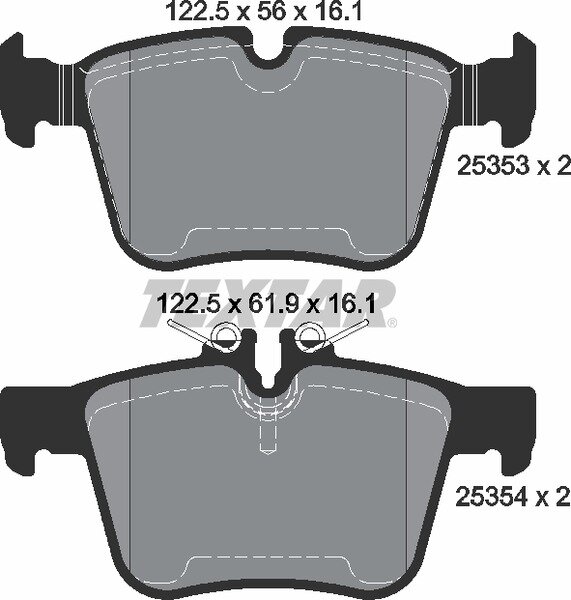 TEXTAR Bremsbeläge HINTEN MERCEDES-BENZ C-KLASSE W205 A205 C205 S205 + GLC X253