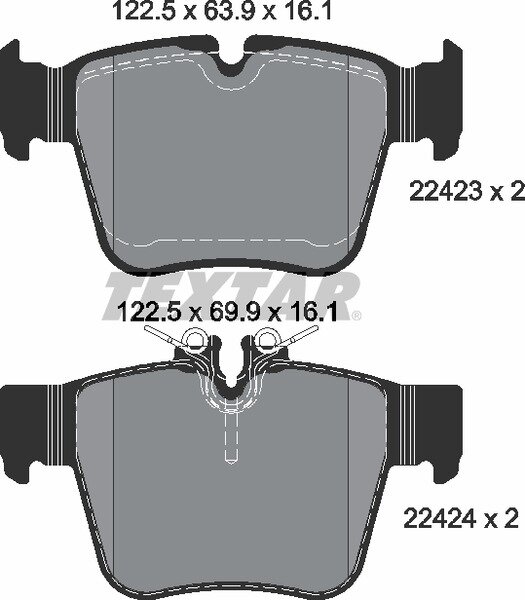 TEXTAR Bremsbeläge HINTEN MERCEDES-BENZ C-KLASSE W205 AMG C 43 + GLC X253 C253