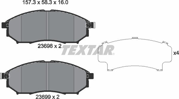 TEXTAR Beläge für  RENAULT KOLEOS I + NISSAN MURANO QASHQAI, NP300 NAVARA VORNE