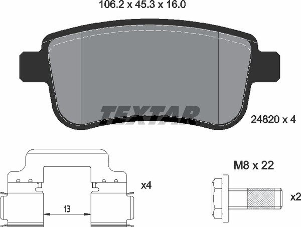 TEXTAR Bremsbeläge HINTEN RENAULT MEGANE + GRAND / SCENIC CAPTUR  CLIO 5 FLUENCE