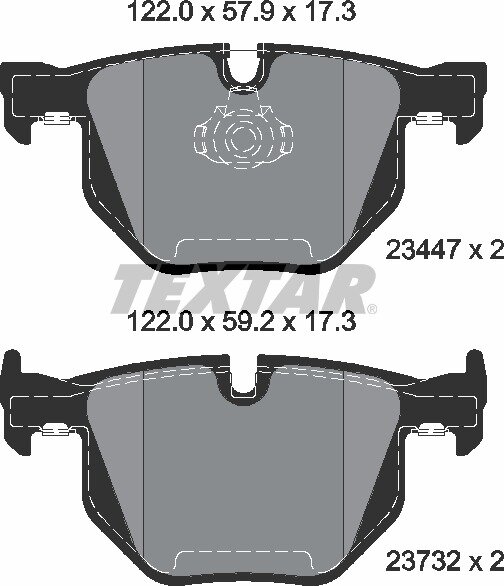 TEXTAR Bremsbeläge HINTEN BMW X5 (E70), X5 F15, F85 + X6 (E71, E72), X6 F16, F86