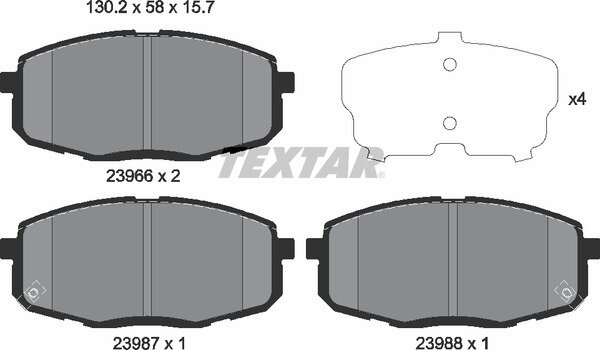 TEXTAR Bremsbeläge VORNE HYUNDAI i30  KONA + KIA CARENS, PRO / CEED / SW SELTOS