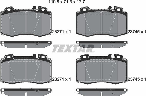 TEXTAR Bremsbeläge VORNE MERCEDES C-KLASSE W203 CLK C209 E-KLASSE W211 S211 SLK