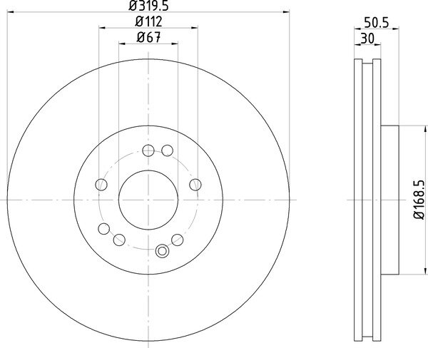 MINTEX MDC1304 Bremsscheibe MERCEDES-BENZ E-KLASSE (W124) + SL (R129) VORNE