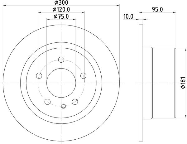 MINTEX MDC1203 Bremsscheibe BMW 5er (E34) 525 iX 24V + Touring 525 ix HINTEN