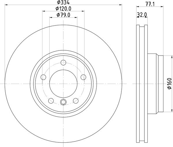 MINTEX MDC1258 Bremsscheibe VORNE für BMW 7 7er (E38) 740 d + 750 i, iL